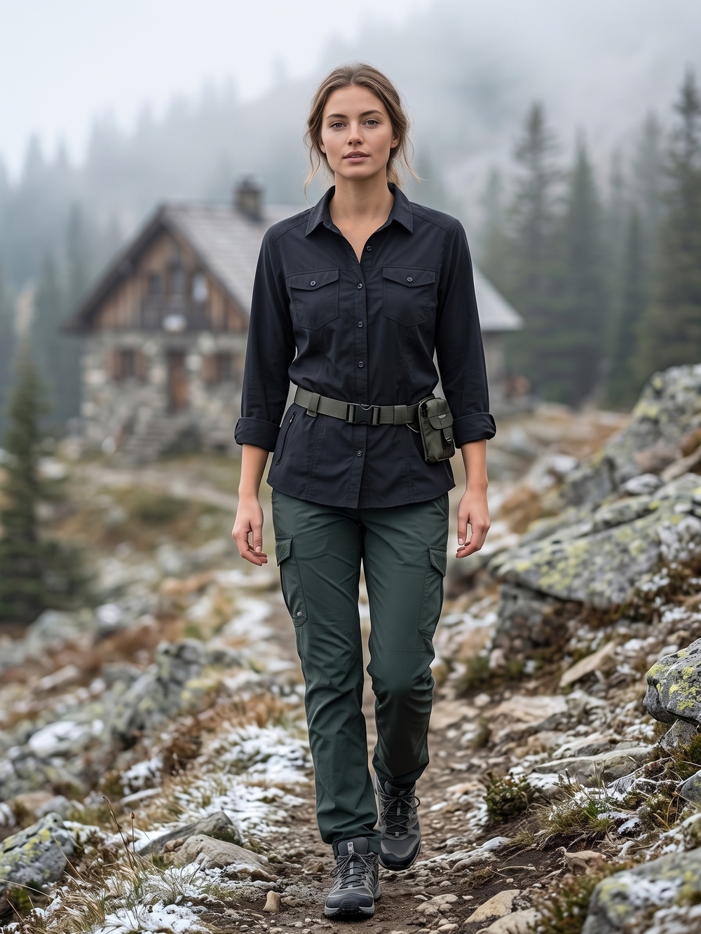 ExOfficio Black Stretch Hiking Trail Shirt Gorpcore Techwear Travel Utility